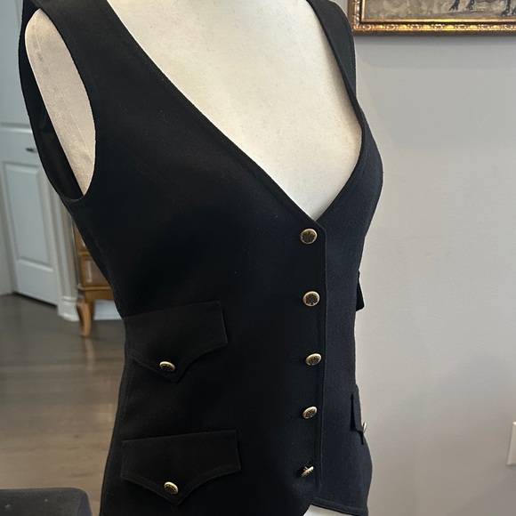 Smythe Black Vest with Gold Accents - Picture 5 of 10